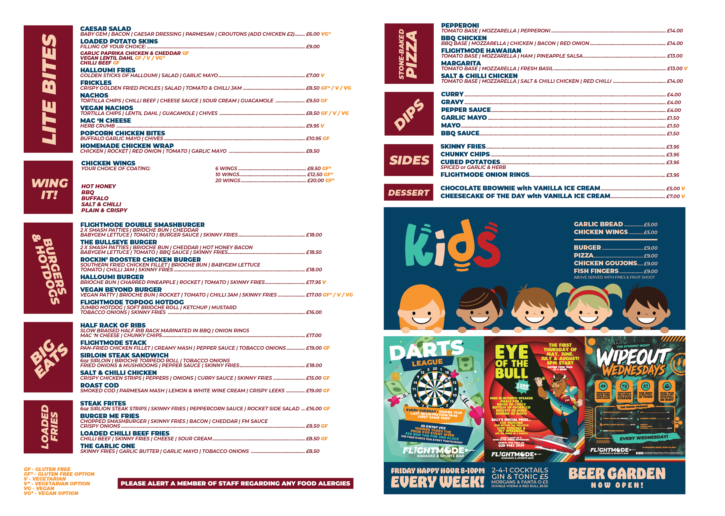 FlightMode food menu
